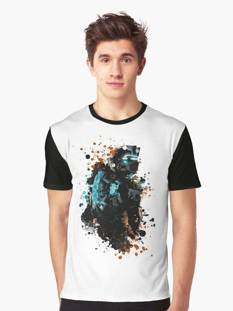 Isaac Clarke's Dark Splatter Dead Space Graphic T-Shirt - Men