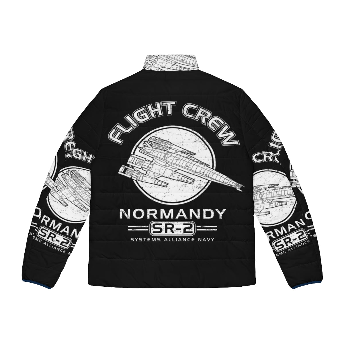 Normandy Sr2 puffer jacket inspired by the Mass Effect video game series - Back