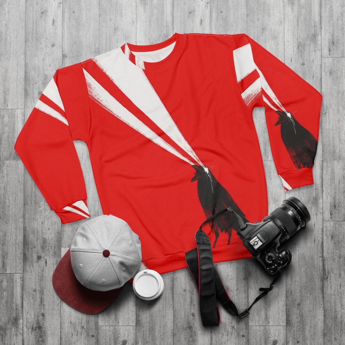 Laser Crow Graphic Sweatshirt - flat lay