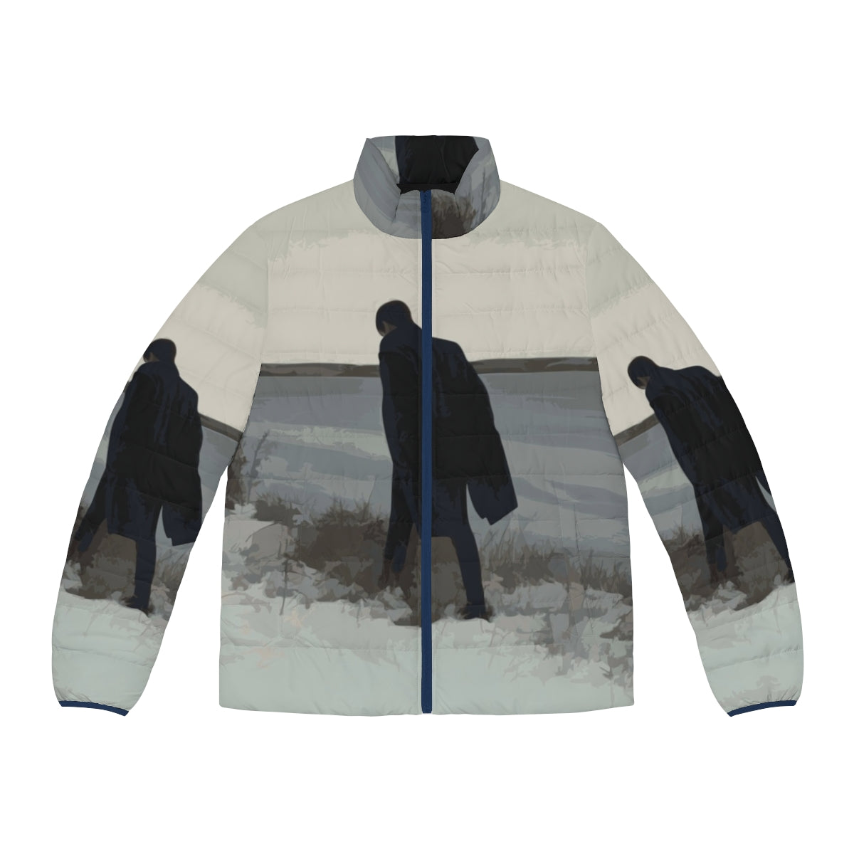 Retrograde Painting Puffer Jacket for cold weather protection and style