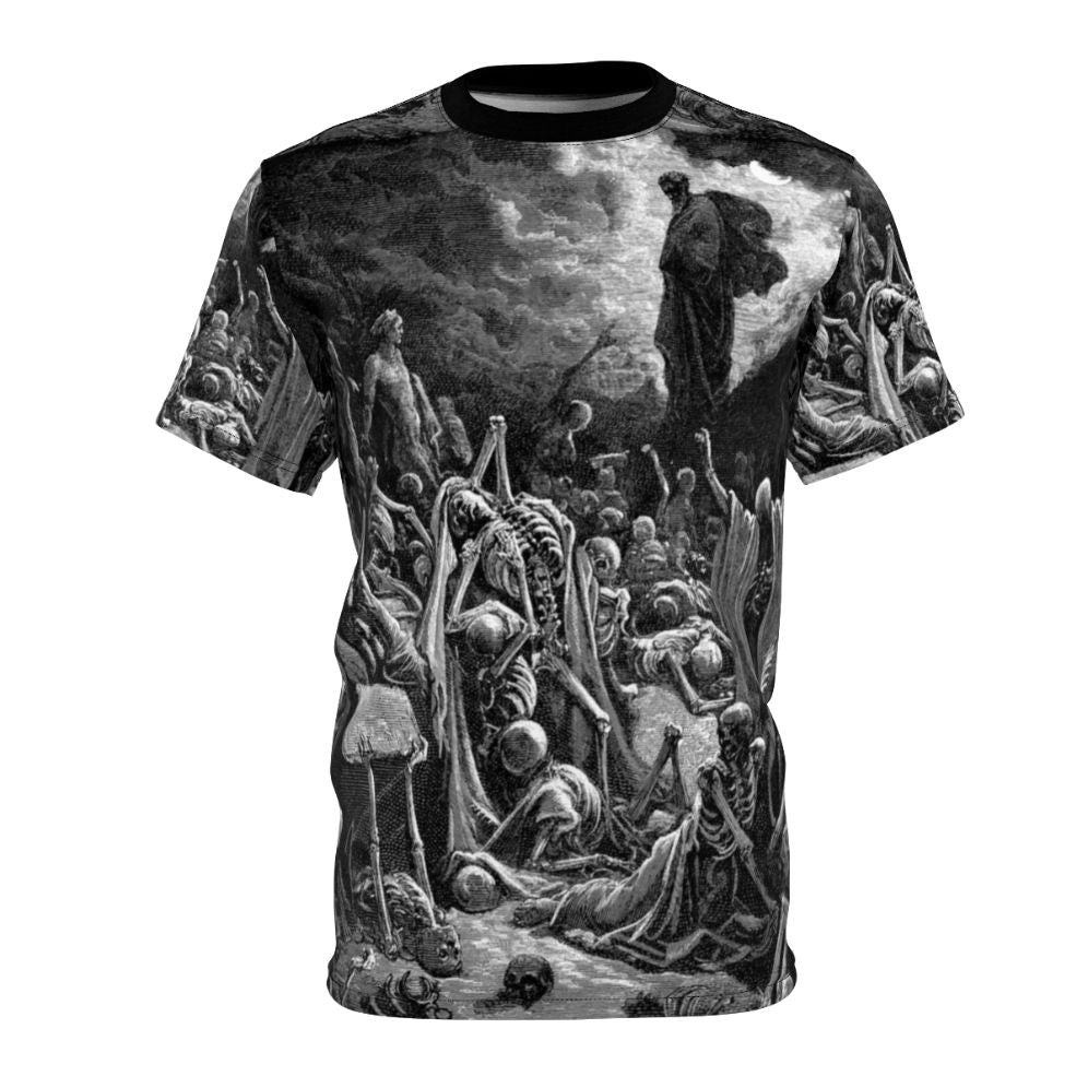 Ezekiel's Vision of the Valley of Dry Bones inspired biblical art t-shirt design