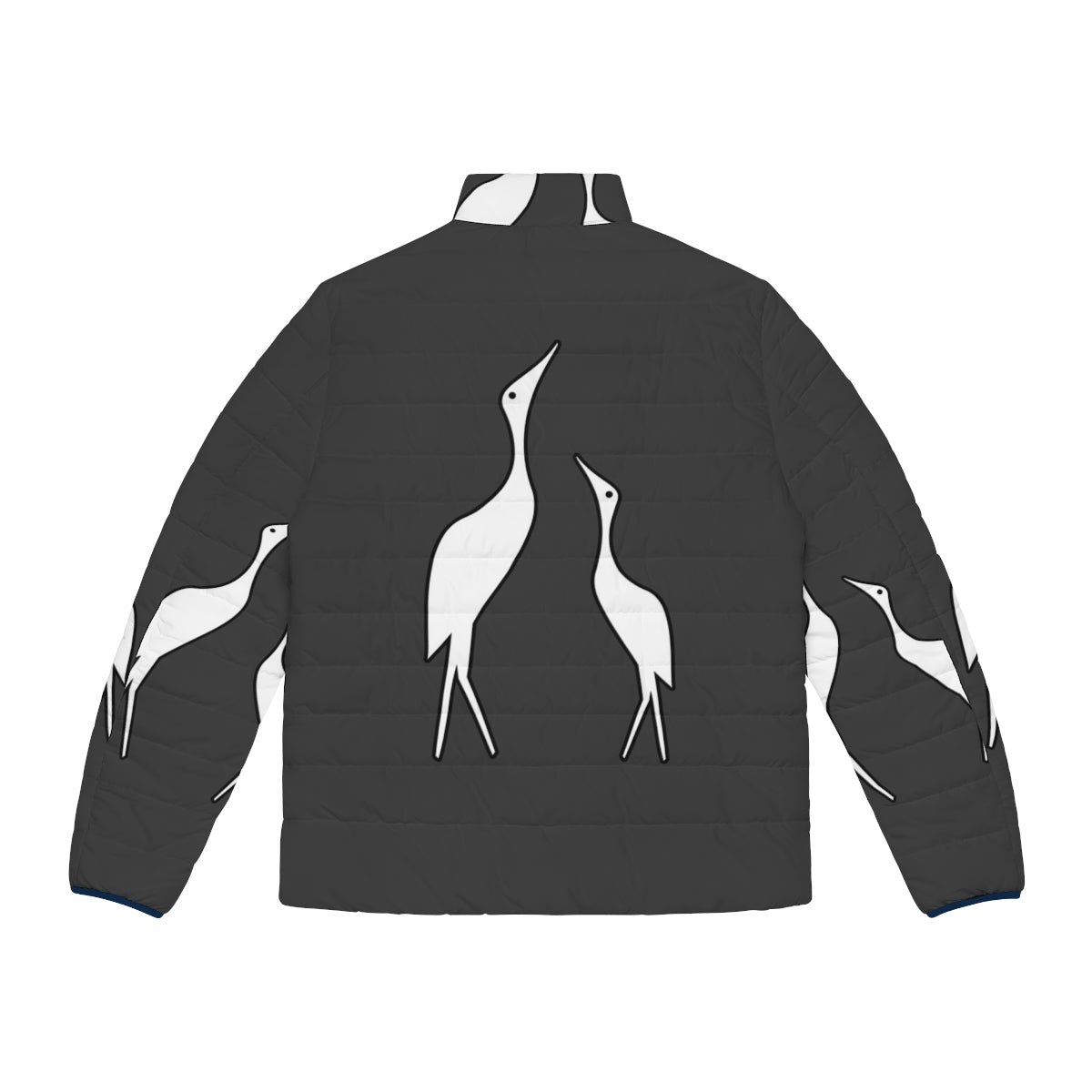 Crane Puffer Jacket with Legendary Animal Design - Back