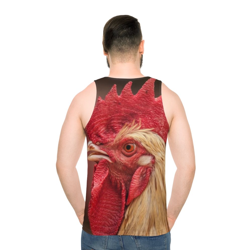 Rooster Chicken Red Poultry Farm Animals Unisex Tank Top - men back