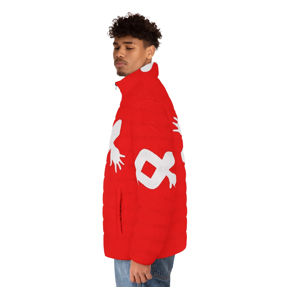 Santa Sangre puffer jacket inspired by the cult classic film by Alejandro Jodorowsky - men side left