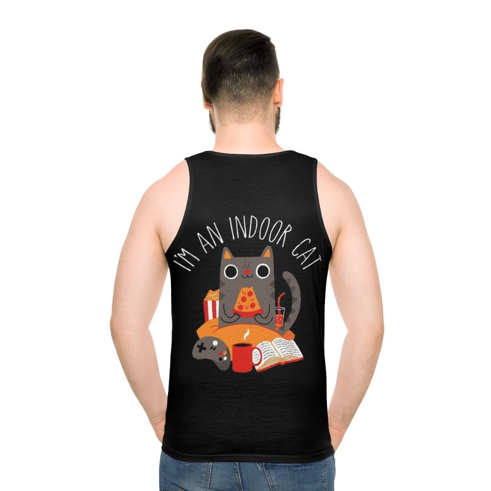 Indoor Cat Unisex Tank Top - men back