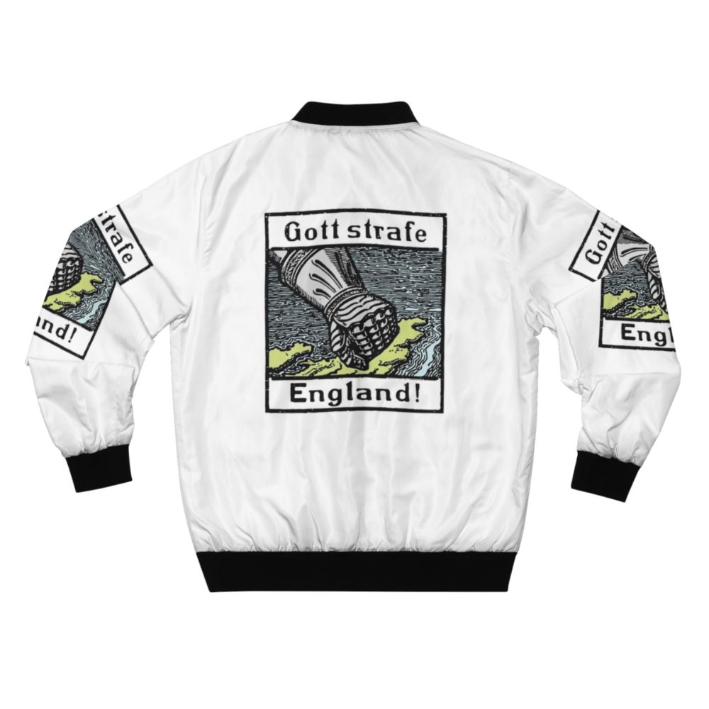 Patriotic German bomber jacket with "Gott strafe England!" text - Back