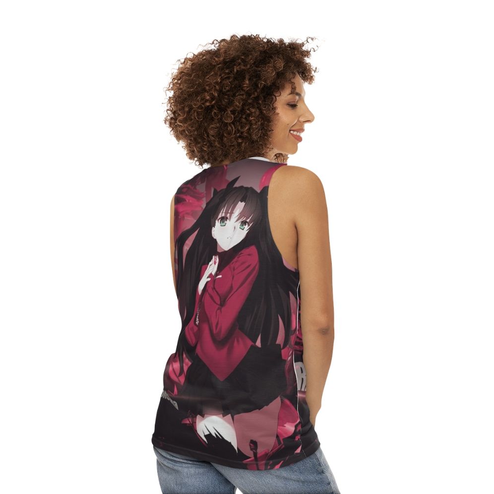 Rin Tohsaka Unisex Anime Tank Top - women back