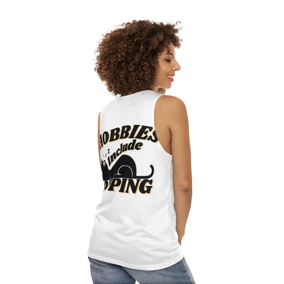 Hobbies Include Napping Funny Graphic Tank Top - women back