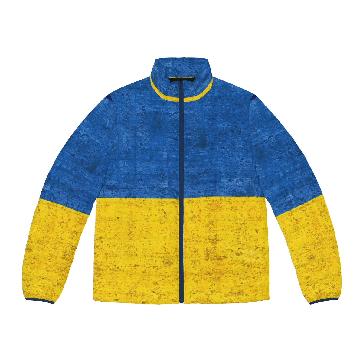 Ukrainian flag puffer jacket with blue and yellow colors