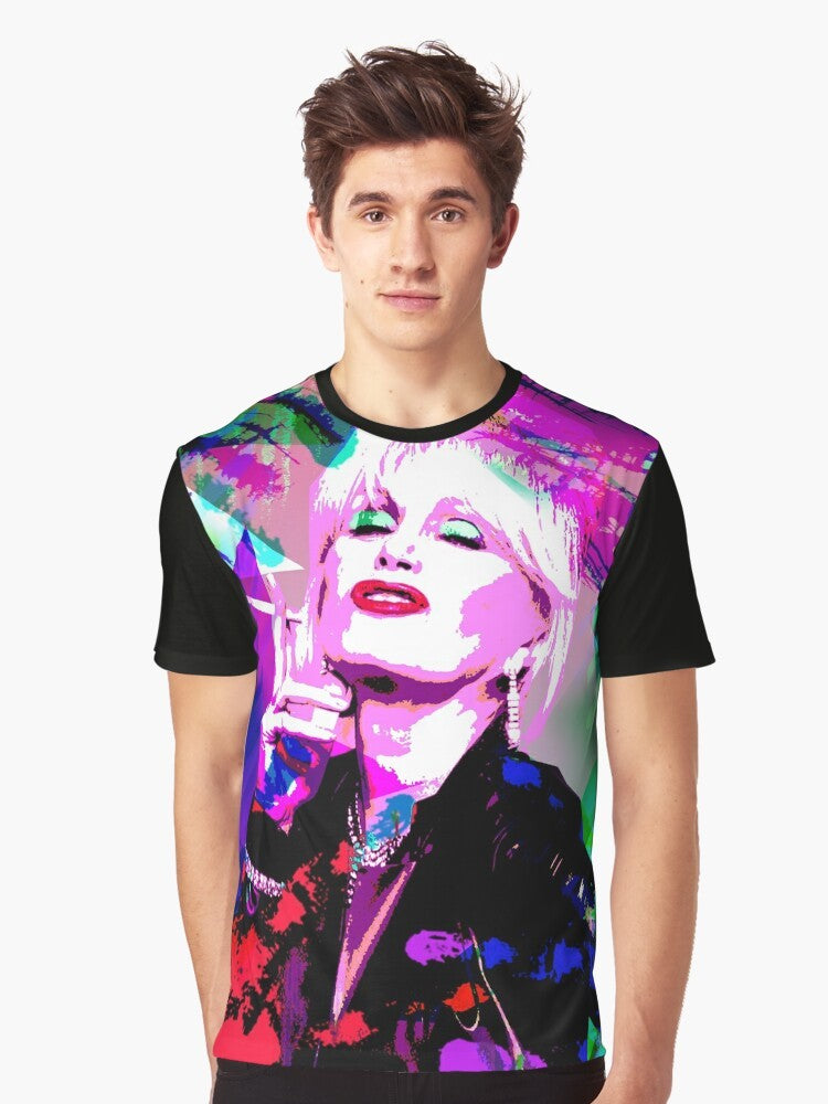 Patsy graphic t-shirt with rainbow colors and "Absolutely Fabulous" quote - Men