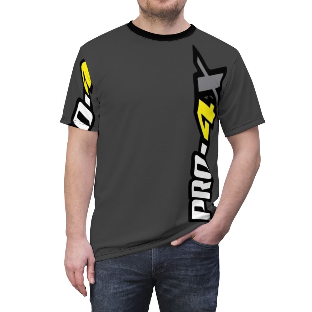 Nissan-inspired Pro 4X off-road t-shirt with 4x4 truck design - men front