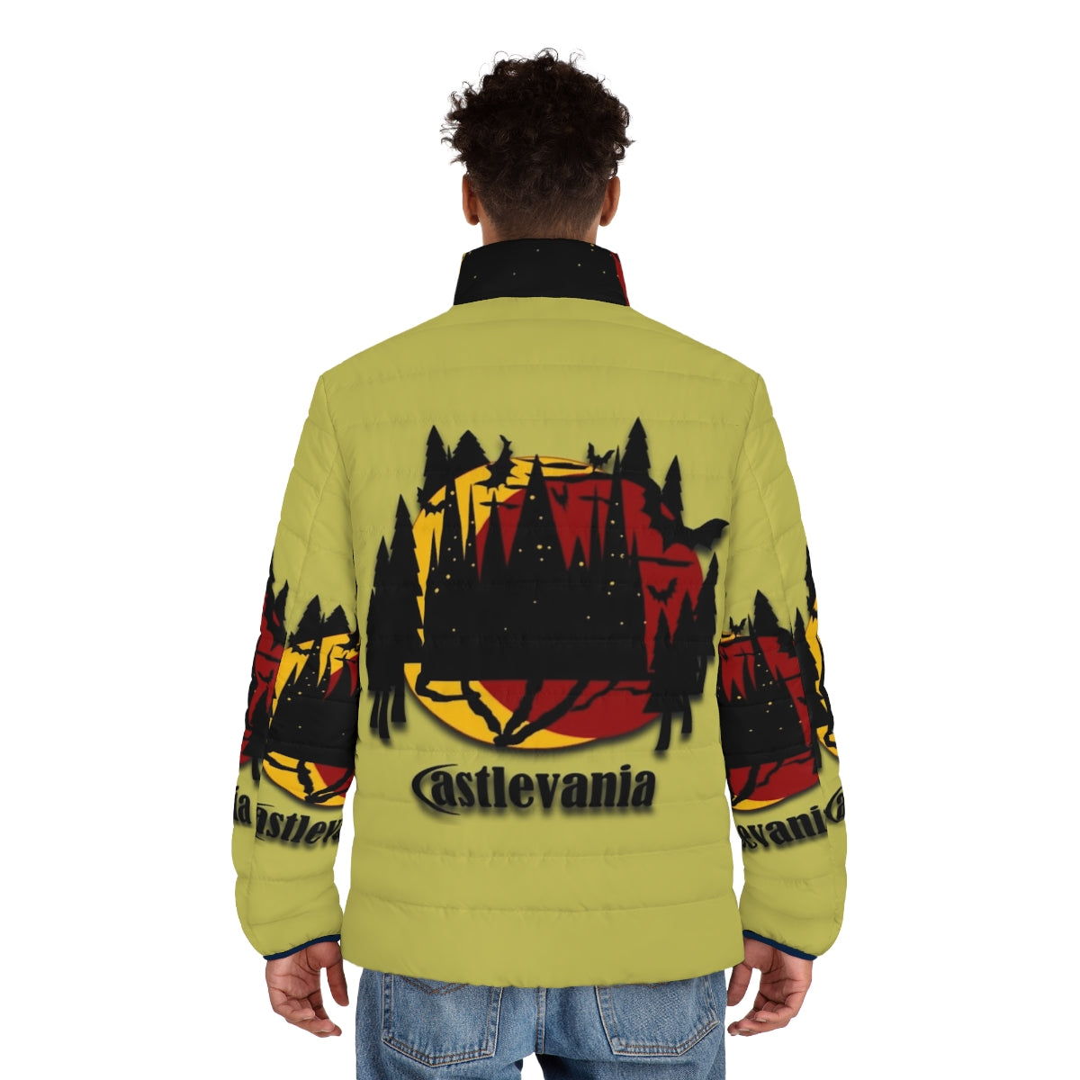 Castlevania Puffer Jacket with Anime Inspired Design - men back