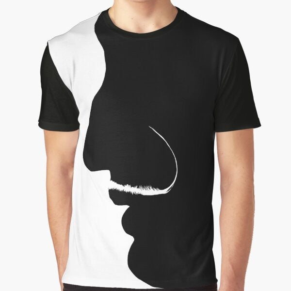 Salvador Dali black and white portrait graphic tee