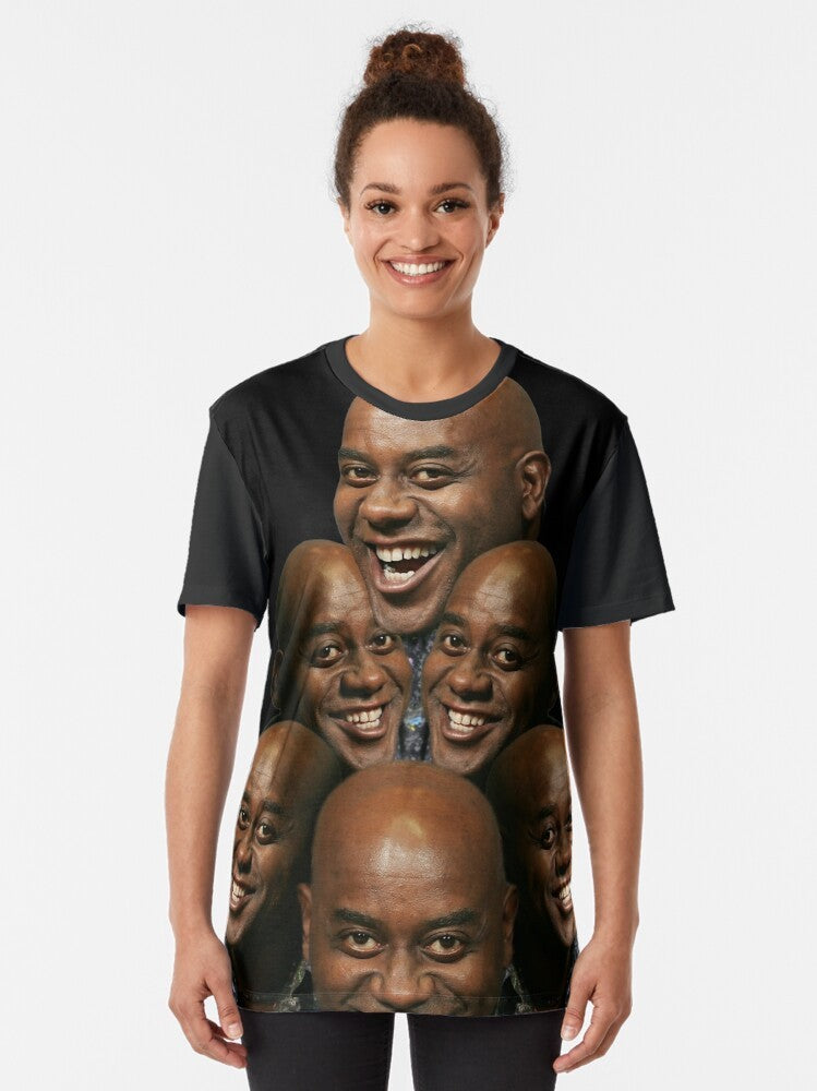 Ainsley Harriott graphic t-shirt featuring the famous chef's iconic catchphrase "Yeah bwoi!" - Women