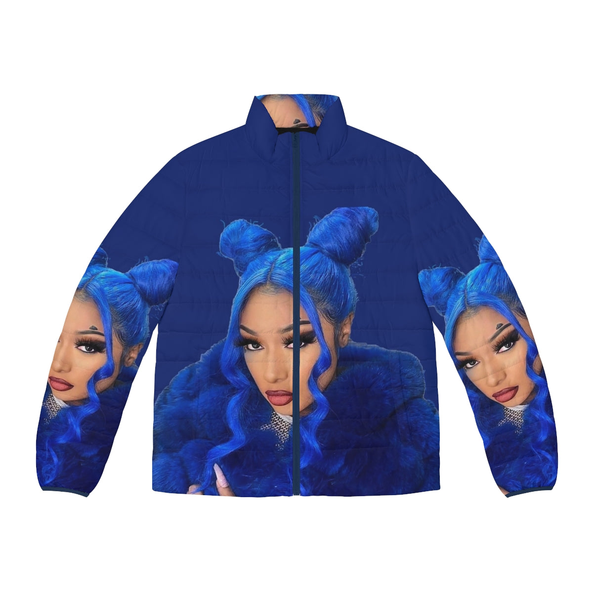 Megan Thee Stallion Puffer Jacket, featuring the popular rapper's branding and hot girl summer aesthetic