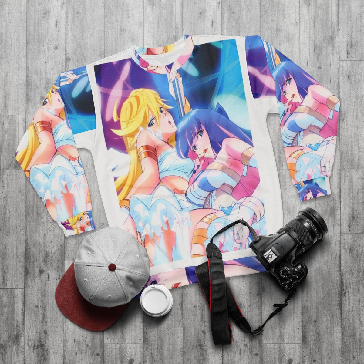 Panty and Stocking anime-inspired sweatshirt - flat lay