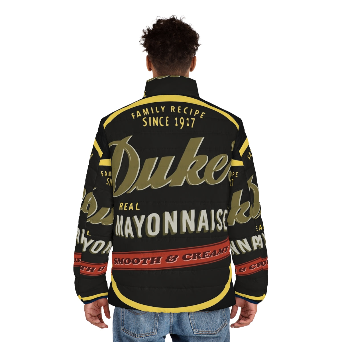 Duke's Mayo branded vintage-style puffer jacket - men back