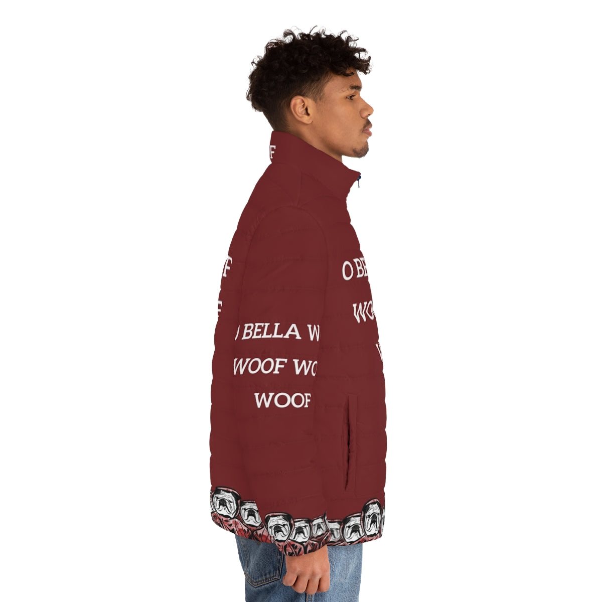 Money Heist Bulldog Aesthetic Puffer Jacket - men side right