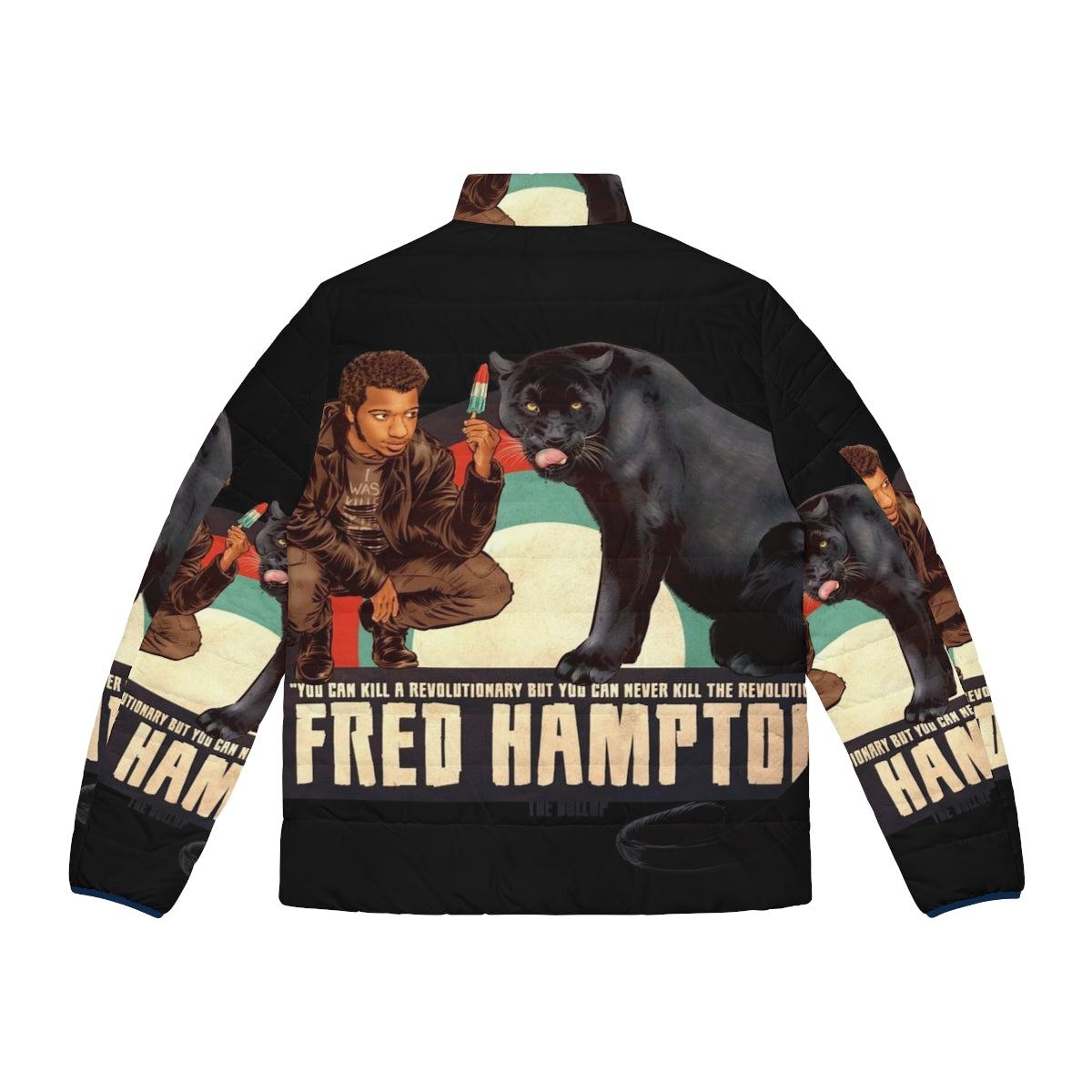 Dollop Fred Hampton Puffer Jacket - Stylish Streetwear for Winter - Back