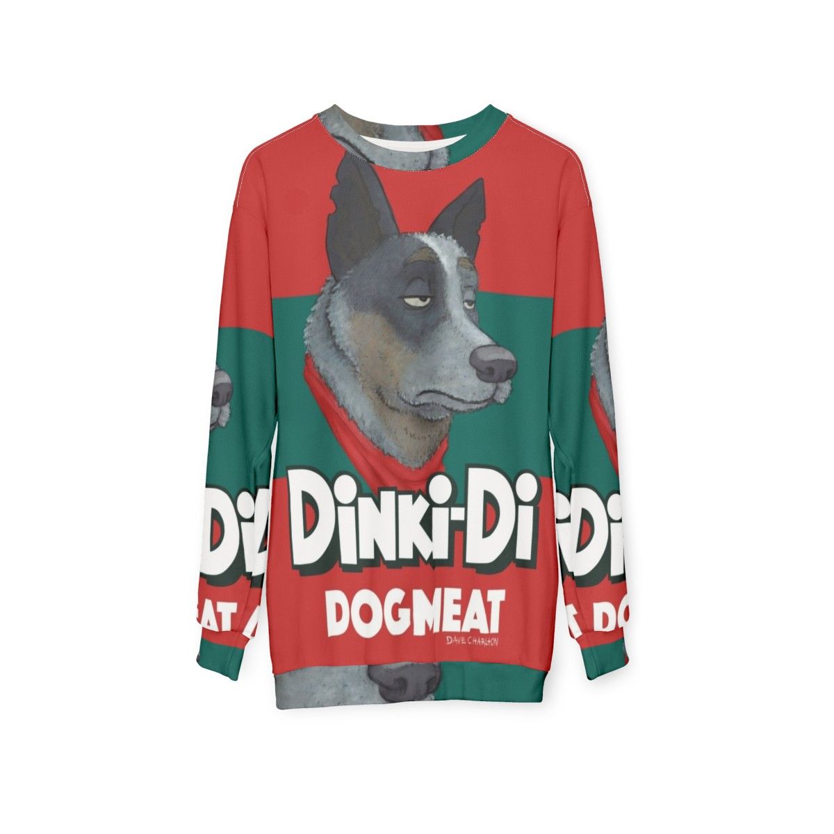 Dinki Di Dogmeat Sweatshirt - Cartoon Dog Meat Apparel - hanging