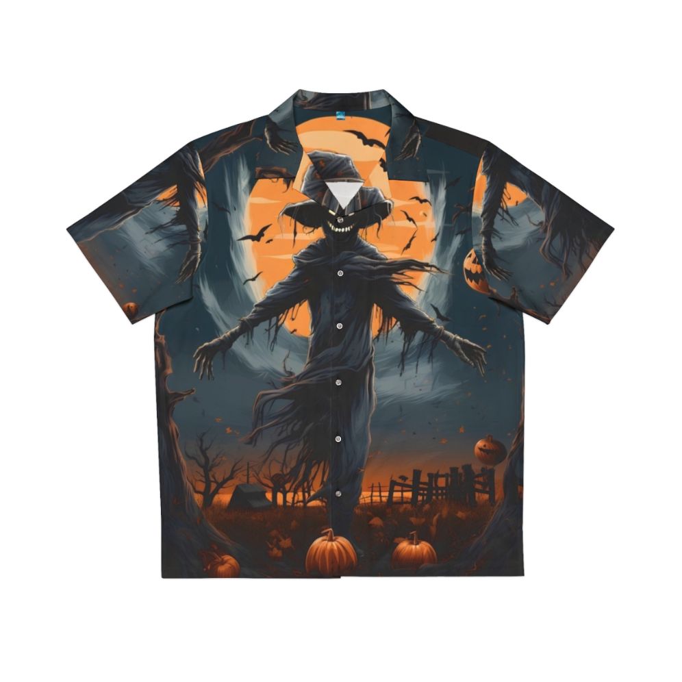 Under The Halloween Moon Scarecrow Hawaiian Shirt