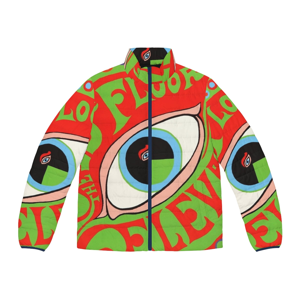 Puffer jacket featuring the iconic 13th Floor Elevators psychedelic rock album art