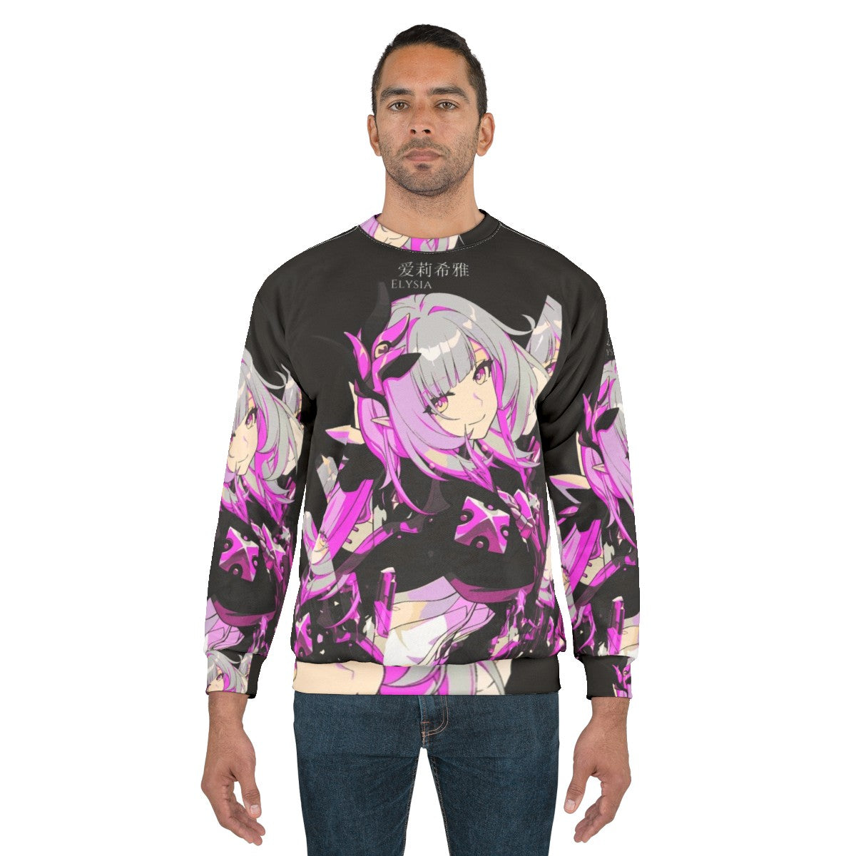 Reflection Crystal Sweatshirt with Fantasy Anime Manga Game Inspired Design - men