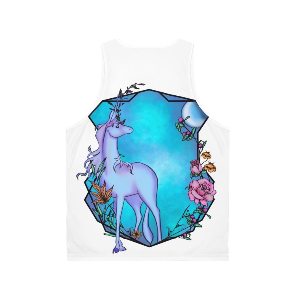 The Last Unicorn Unisex Tank Top with Watercolor Unicorn Design - Back