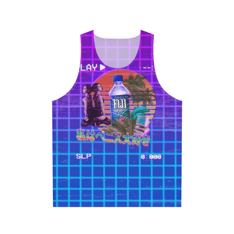 Vaporwave Fiji Bottle Unisex Tank Top