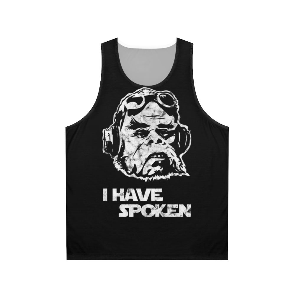 Unisex tank top with futuristic space and mandalorian inspired design