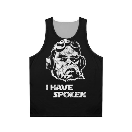 Unisex tank top with futuristic space and mandalorian inspired design