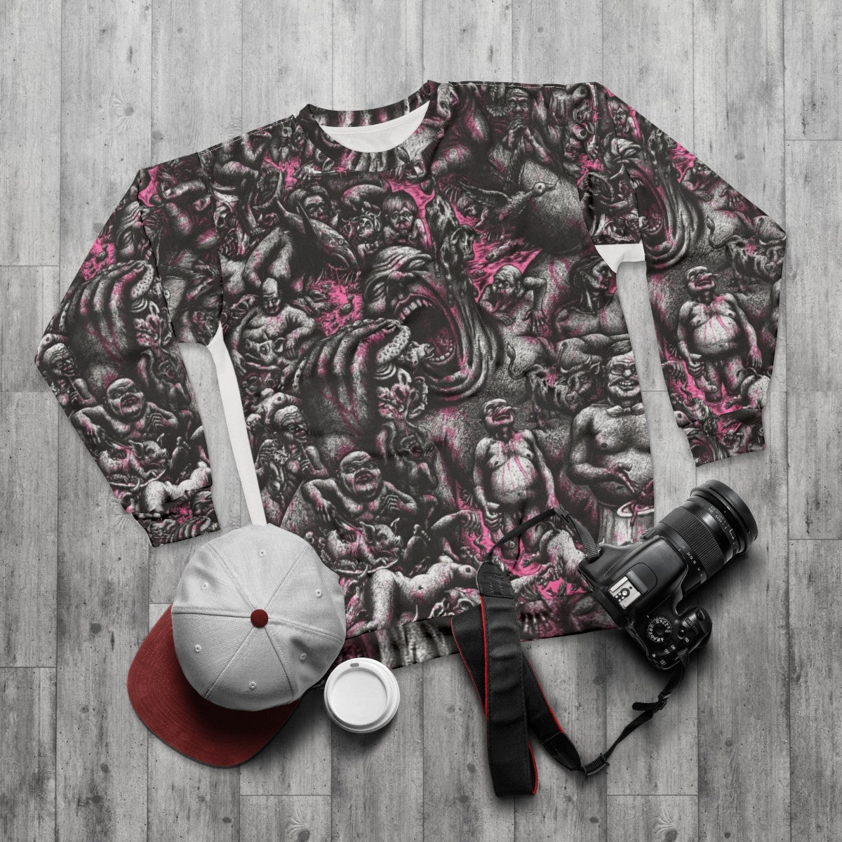 Bloody Hell Beef Horror Graphic Sweatshirt - flat lay