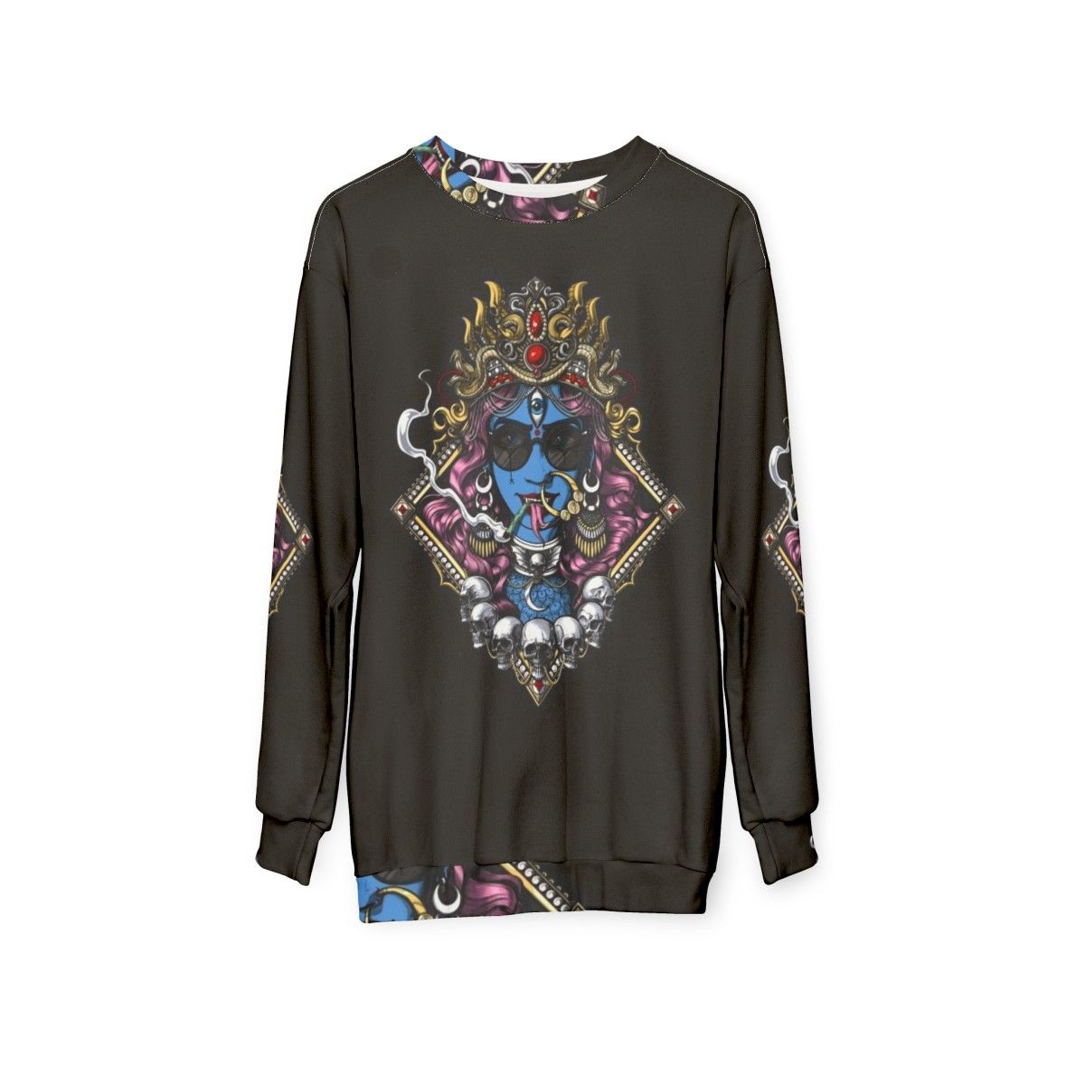 Kali Hindu Goddess Spiritual Boho Sweatshirt - hanging