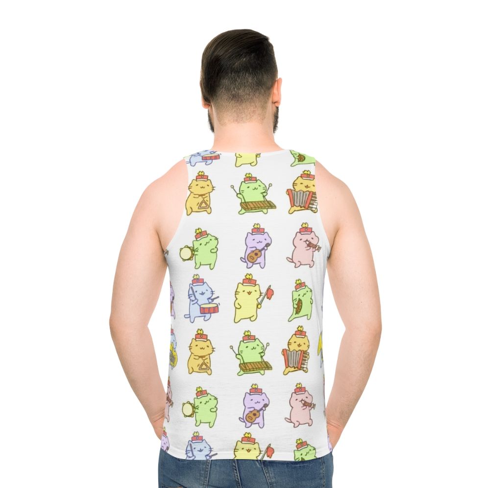 Mitchiri Neko unisex tank top with cute cat design - men back