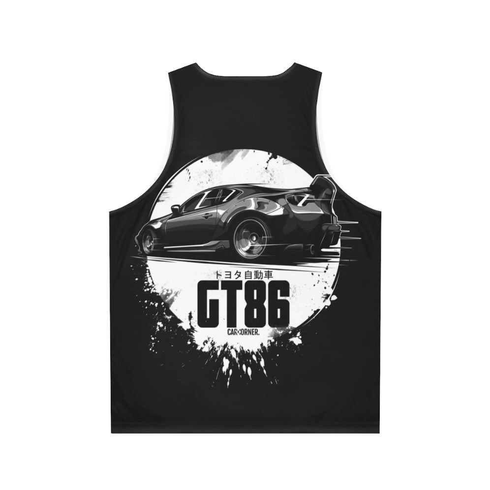 Toyota GT86 Unisex Lowered Car Graphic Tank Top - Back