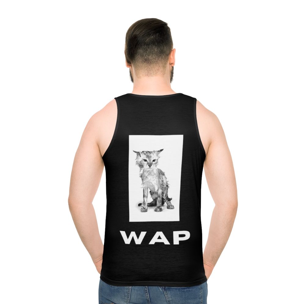 Unisex cat lover tank top - men back