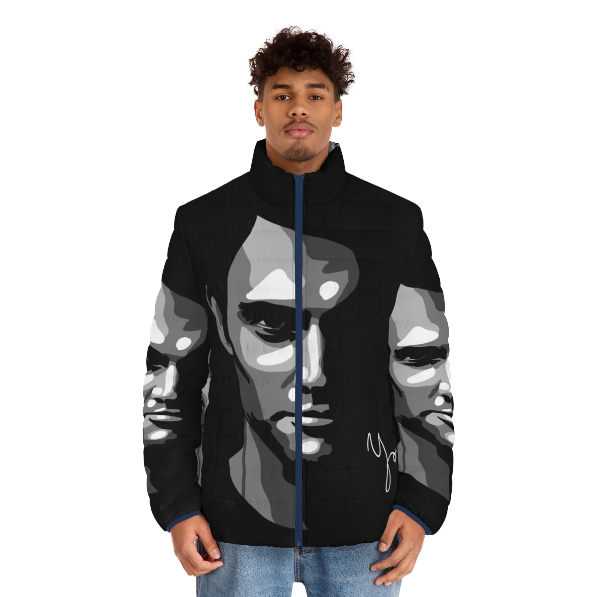 "Joe Goldberg 'You' Netflix Crime Drama Inspired Puffer Jacket" - men front