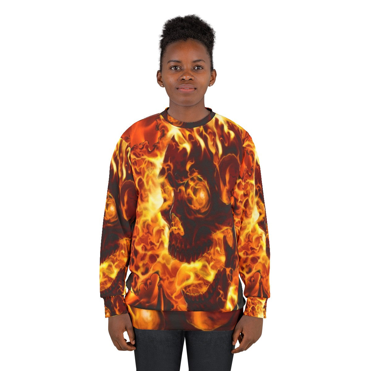 Fiery Ghost Rider Marvel Superhero Sweatshirt - women