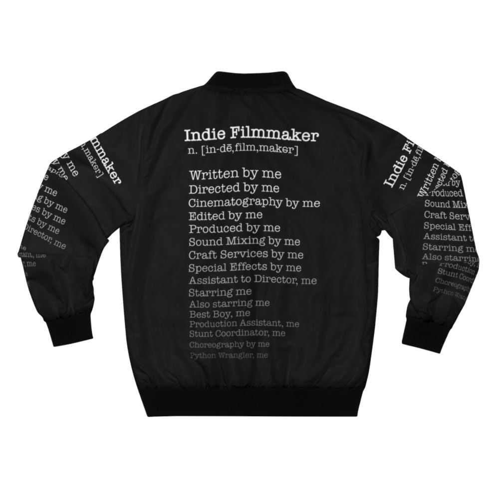 Indie filmmaker bomber jacket for movie lovers and independent directors - Back