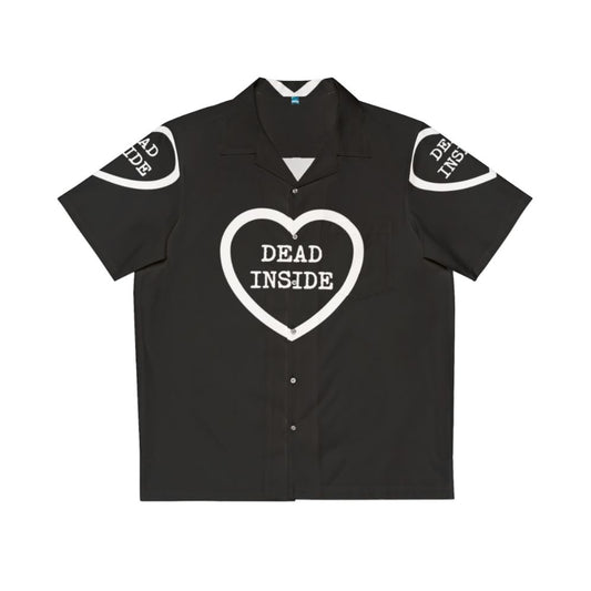 Dark Gothic Hawaiian Shirt with Heart Design