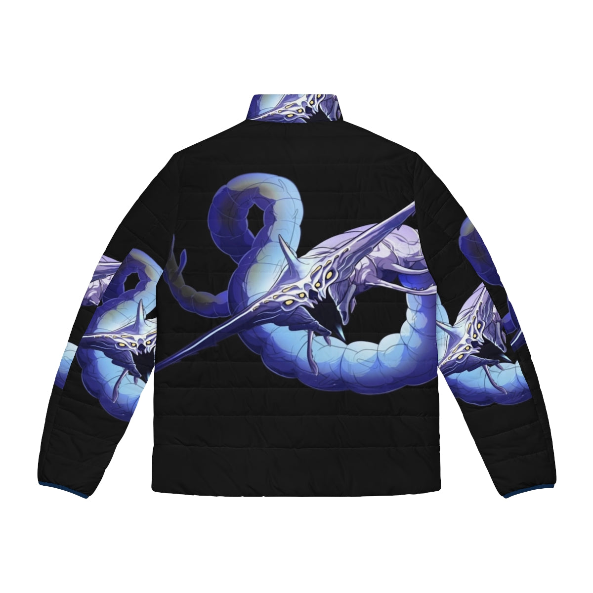 Ghost Leviathan Puffer Jacket Featuring Subnautica Alien Design - Back