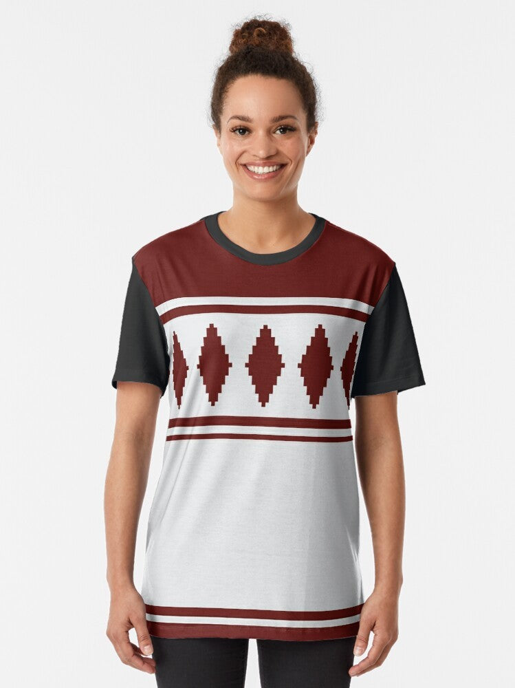 Traditional Jussipaita pattern graphic t-shirt from Finland - Women