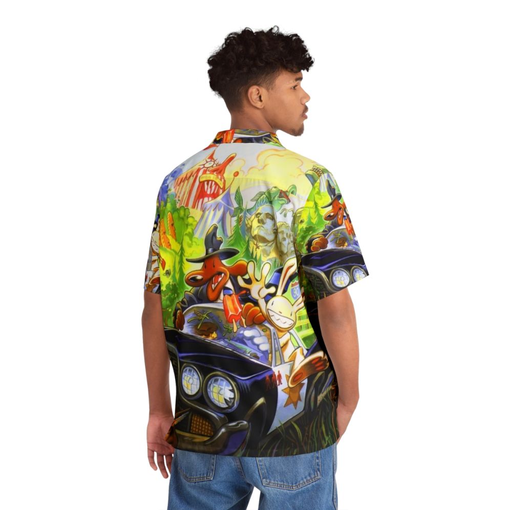 "Retro gaming inspired high contrast hawaiian shirt with Sam Max characters" - People Back