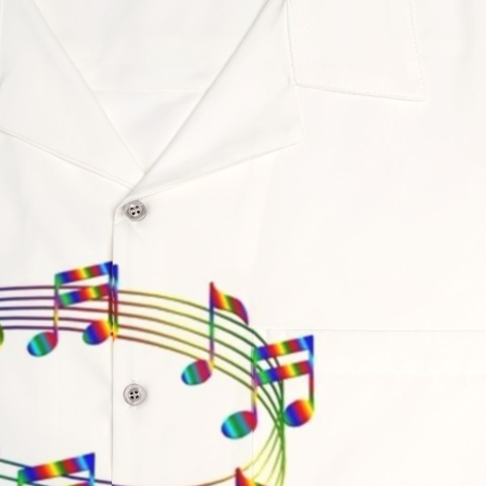 vibrant music notes printed hawaiian shirt for music lovers - Detail