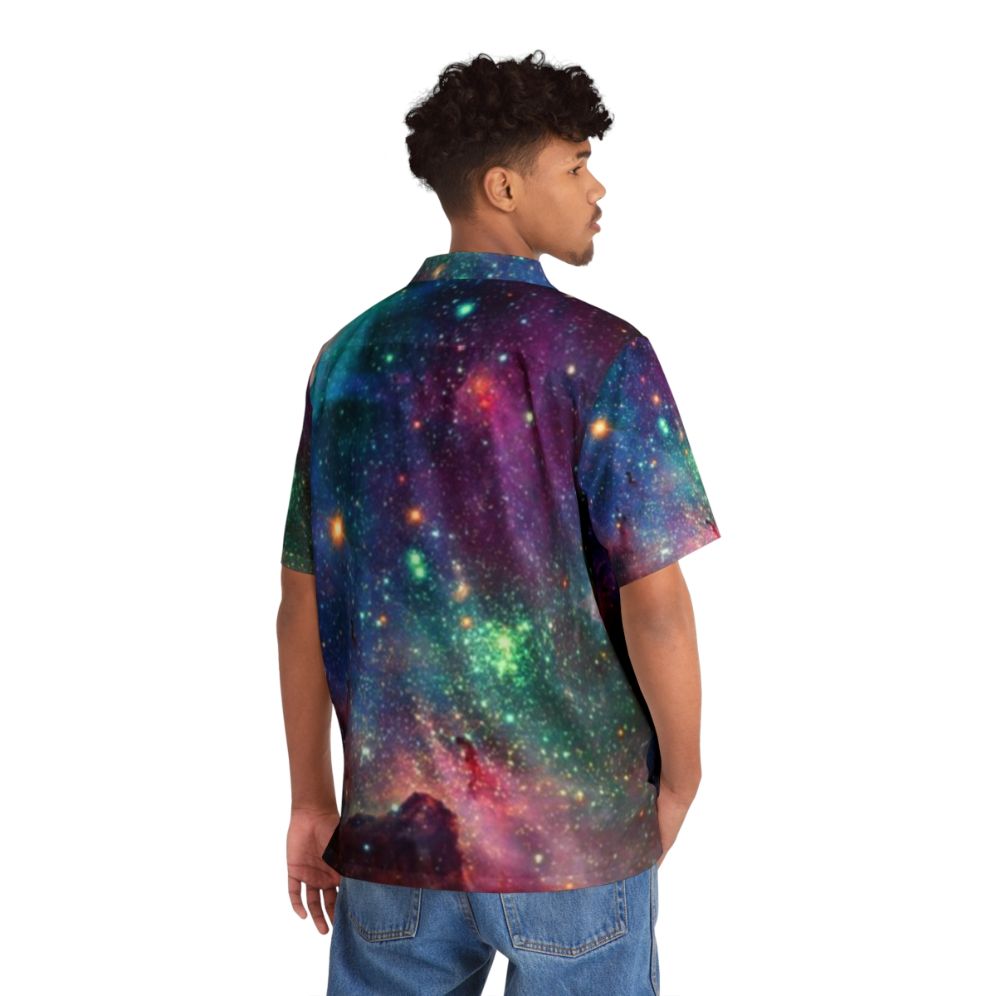 Galaxy Hawaiian Shirt with Space Themed Cosmic Print - People Back