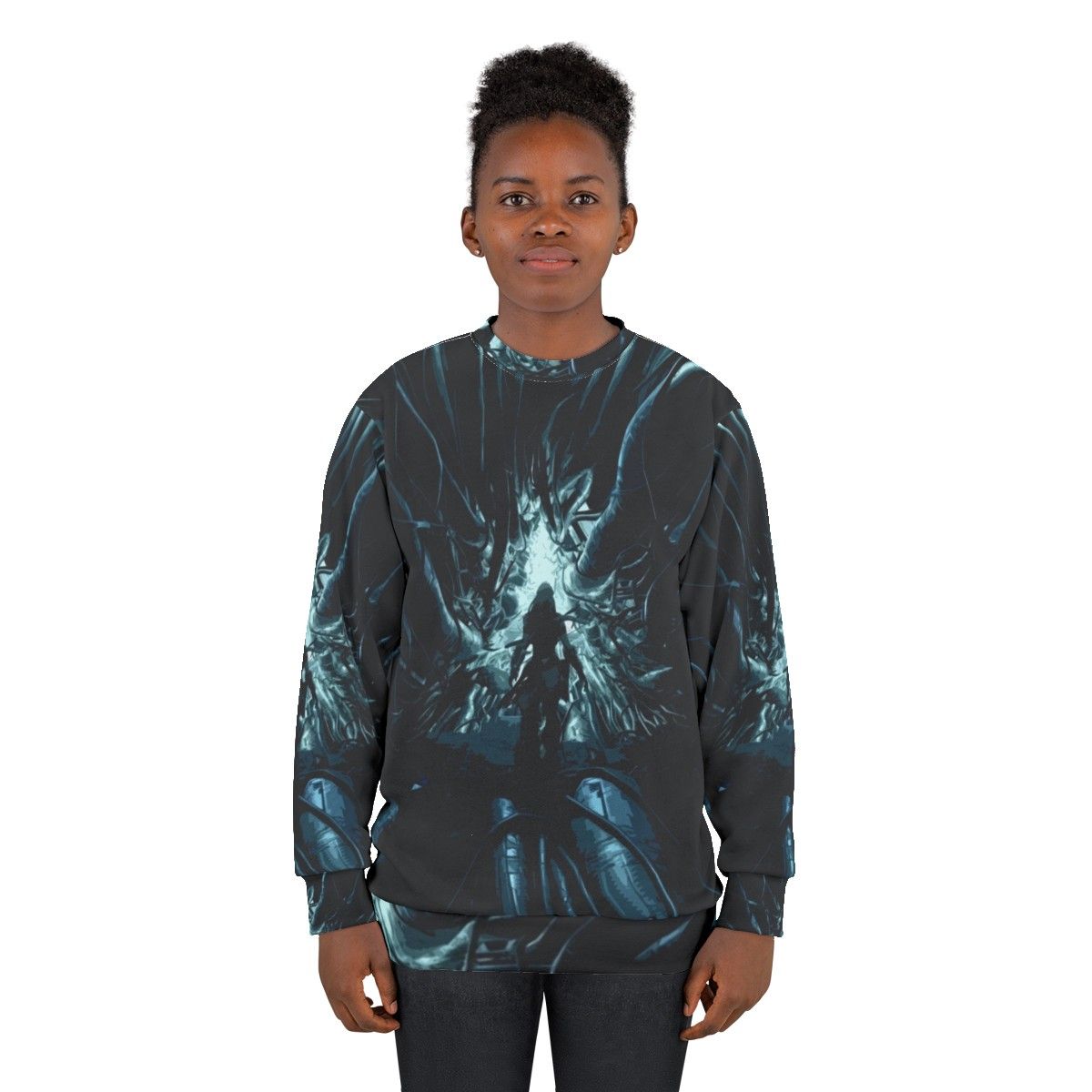 Horizon Zero Dawn Cauldron Sweatshirt featuring stylized sci-fi and cyberpunk design - women