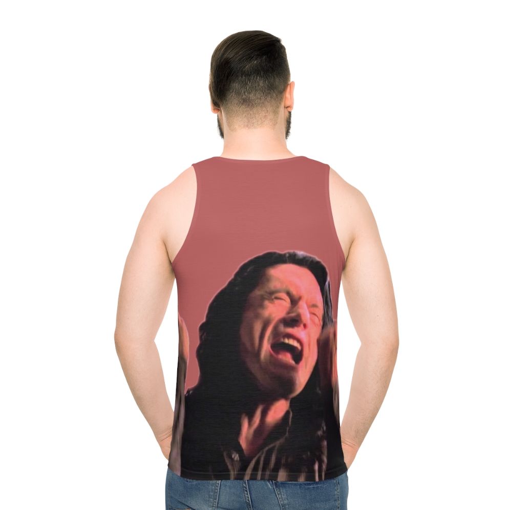 "You're Tearing Me Apart Lisa" The Room Unisex Tank Top - men back