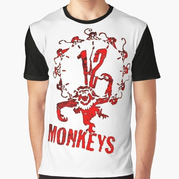 Dystopian 12 Monkeys Graphic T-Shirt with Brad Pitt