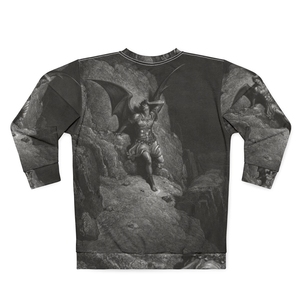 Gustave Dore The Fall Of Satan 1866 Sweatshirt - Back