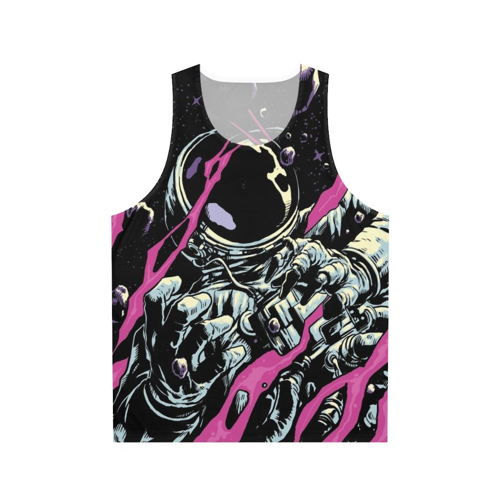 Unisex tank top with galaxy and space-themed design